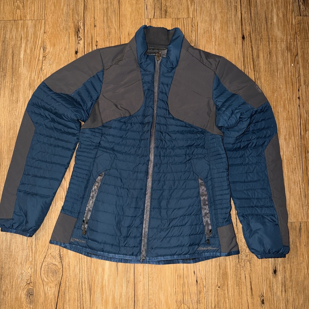 Eddie Bauer Stormdown 700 Puffer Jacket Teal Gray Sport Womens Size PS Nice D210